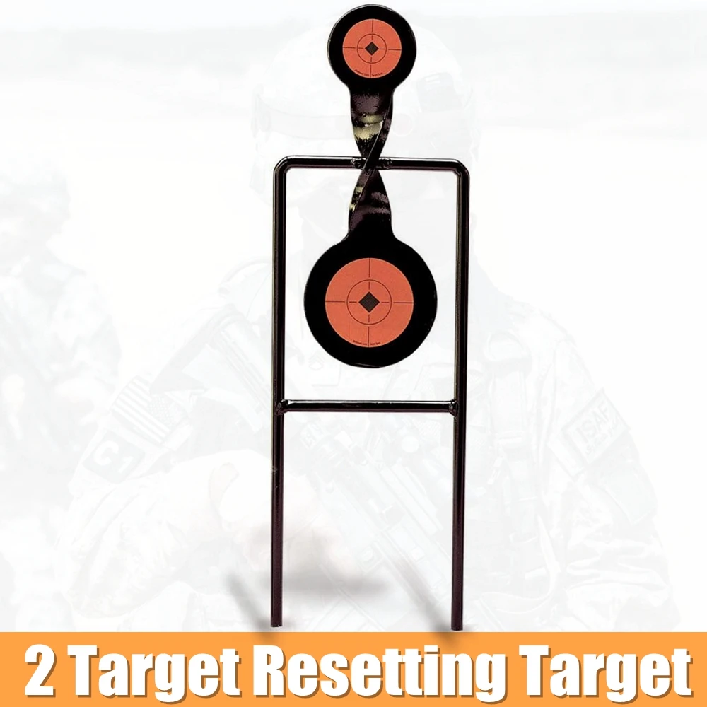 

Metal Auto-reset Airsoft Target Double Mag .44 Action Spinner Paintball Shooting Tactical Movable Target 2 Steel Target