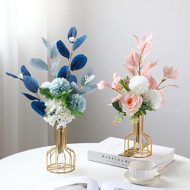 

Ins Modern Transparent Glass Vase Decoration Household Creativity Simple Living Room Dry Flower Arrangement Household Decoration