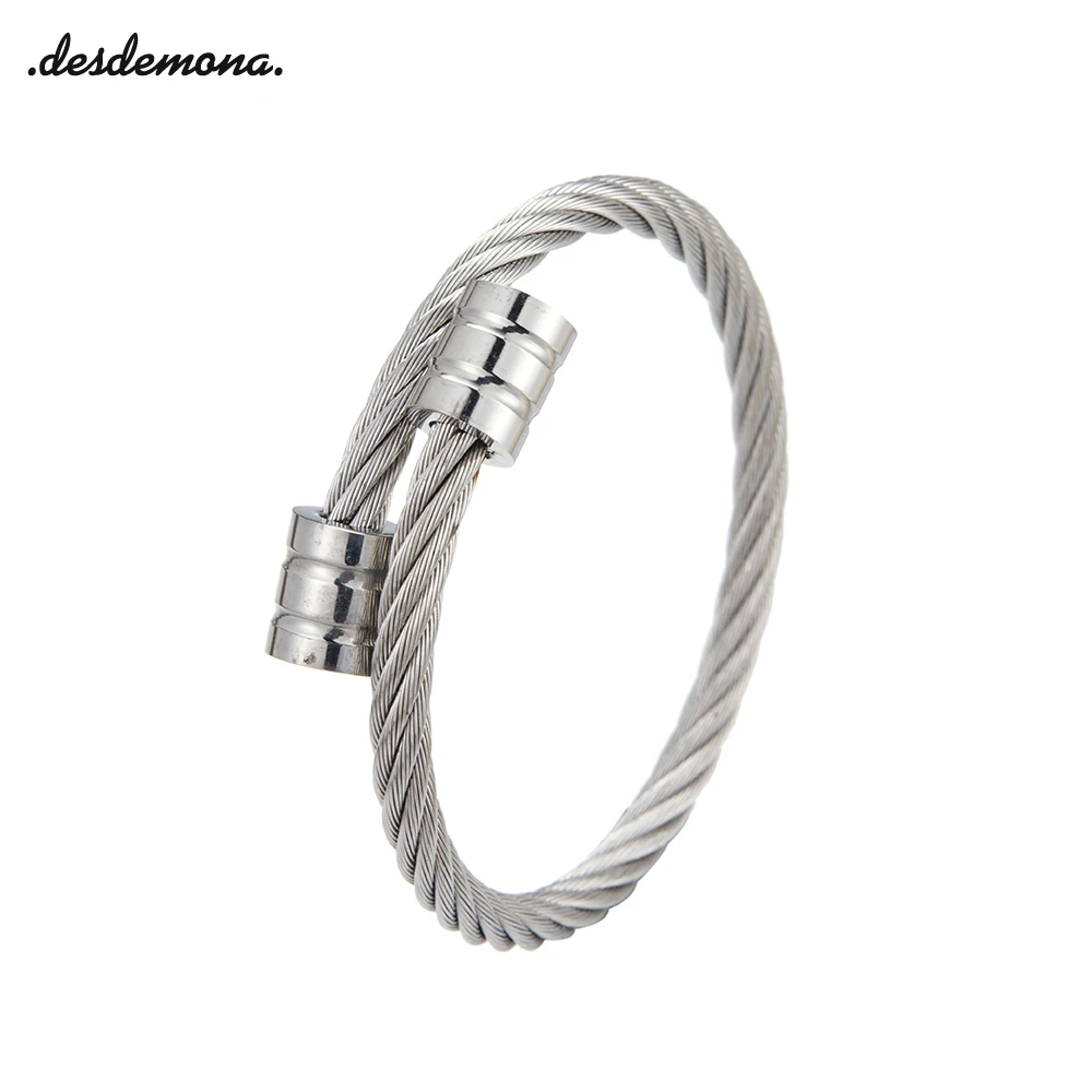 

Fashion Bangle 3Color Glossy Beads Bracelet Stainless Steel Bracelets For Women Simple Personality Clothing Accessories Jewelry