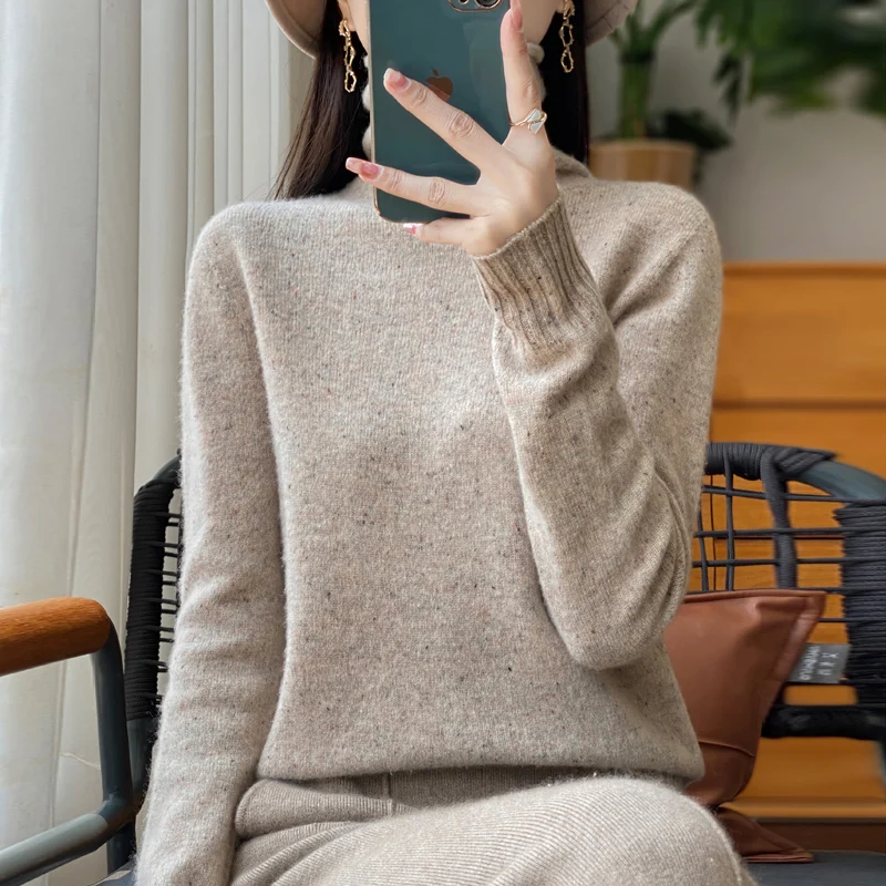 DjzDsm новинка осенне-зимнего сезона 100% Женский пуловер из чистой шерсти с ворсовым