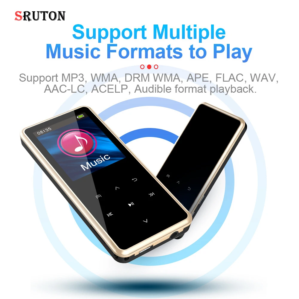 

SRUTON 2022 New M12 Bluetooth HIFI MP3 Music Player with Touch Screen and Built-in 32GB Portable Walkman Lossless Sound FM Radio