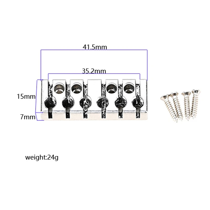 

6 String Locking Nut With Mounting Screws For Headless Electric Guitar Parts