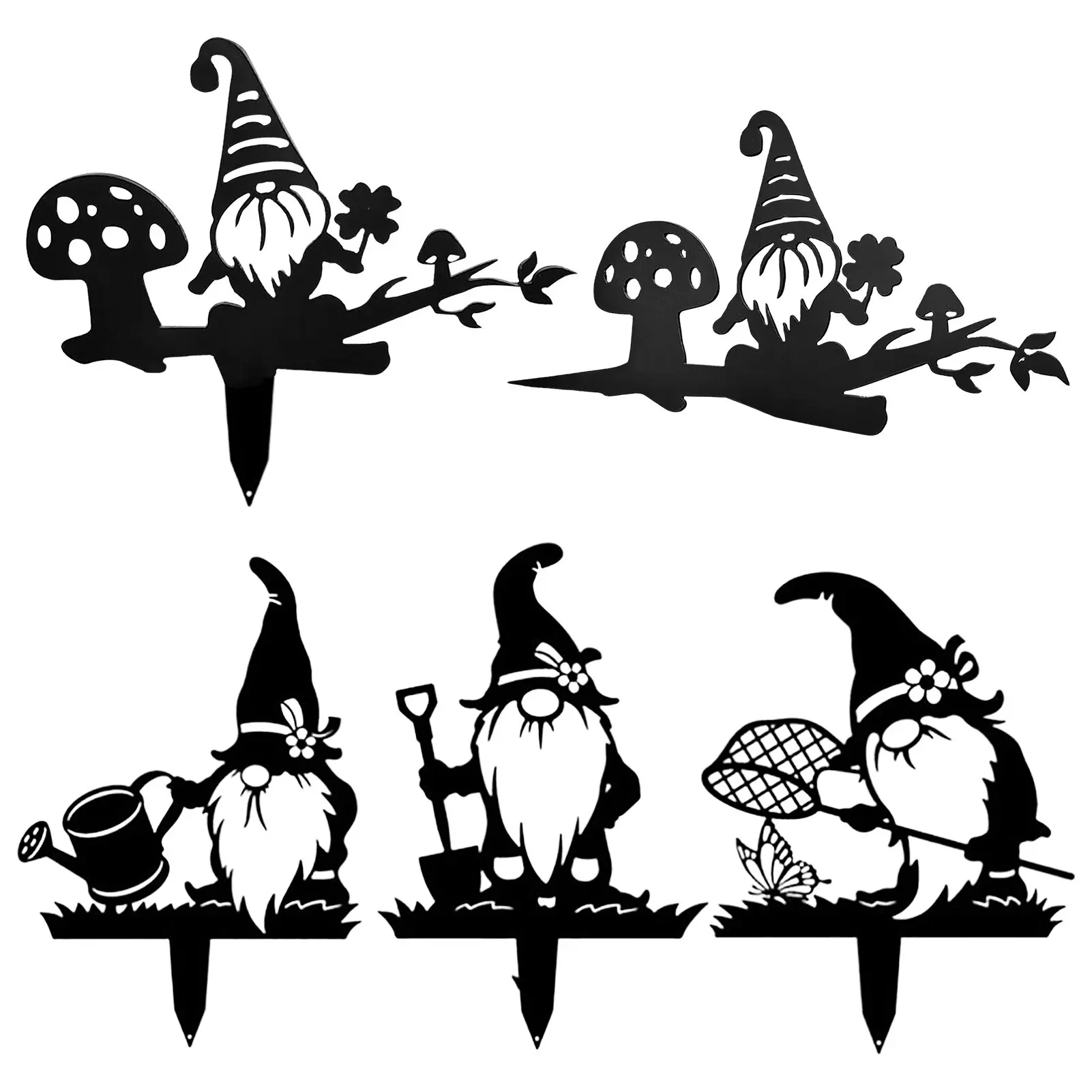 

Украшения для сада гномы, металлический гном, художественный декор, садовые стойки, уличное украшение силуэта гнома для сада, двора, газона, ...