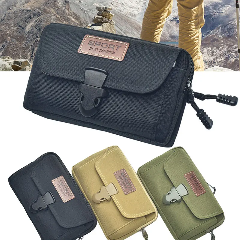 Oxford Cloth Tactical Bag Outdoor Military Men Waist Buckle Phone Pouch Camping Travel Outdoor Leisure Fanny Pack