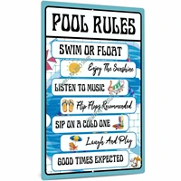 pool rules sign indooroutdoor swimming pool party decorations 12x8 inches funny metal sign wall decor