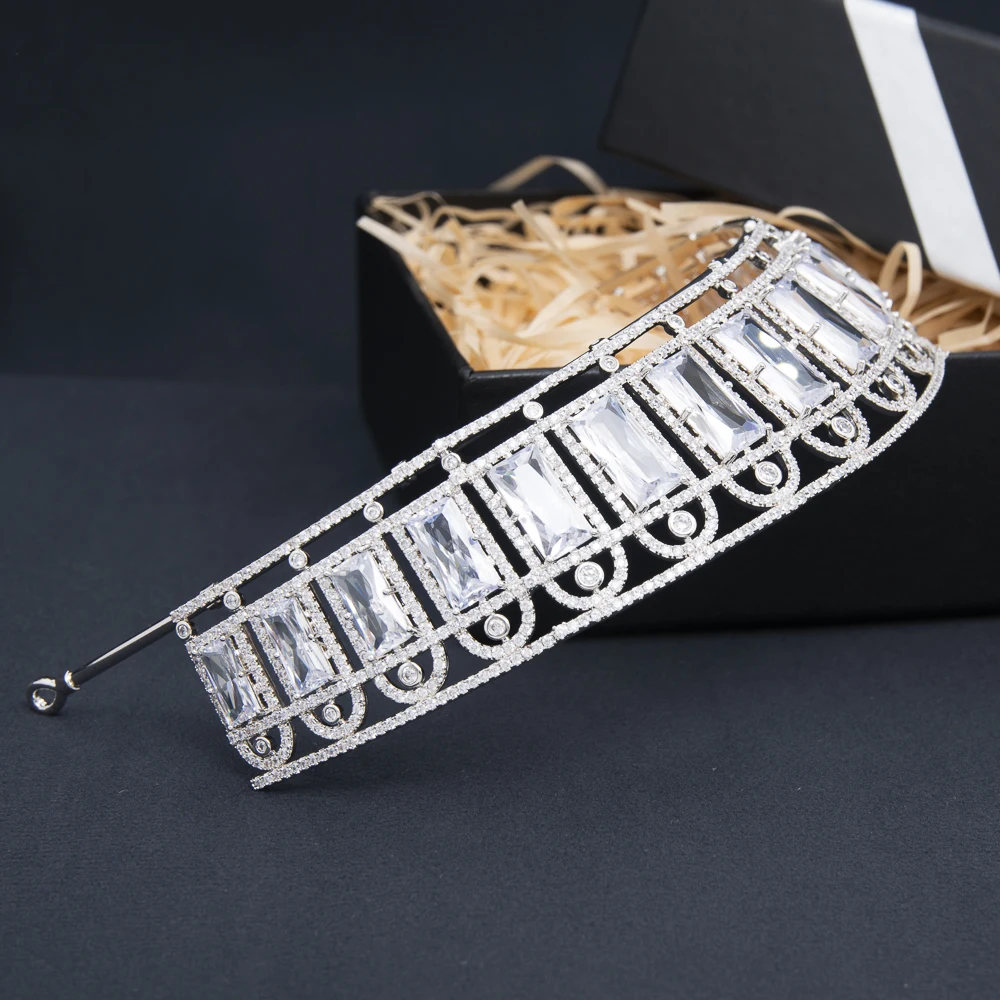 Тиара с фианитами для свадьбы выпускного вечера вечеринки