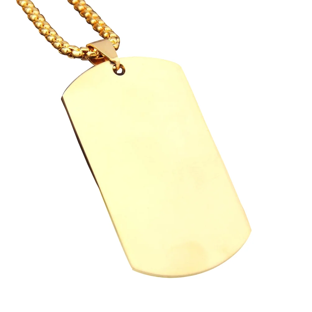 

Tag Necklace Dog Tags Pendant Stainless Steel Jewelry Id Travelstamping Charm Gift Chain Alert Name Customizedengravable Mens