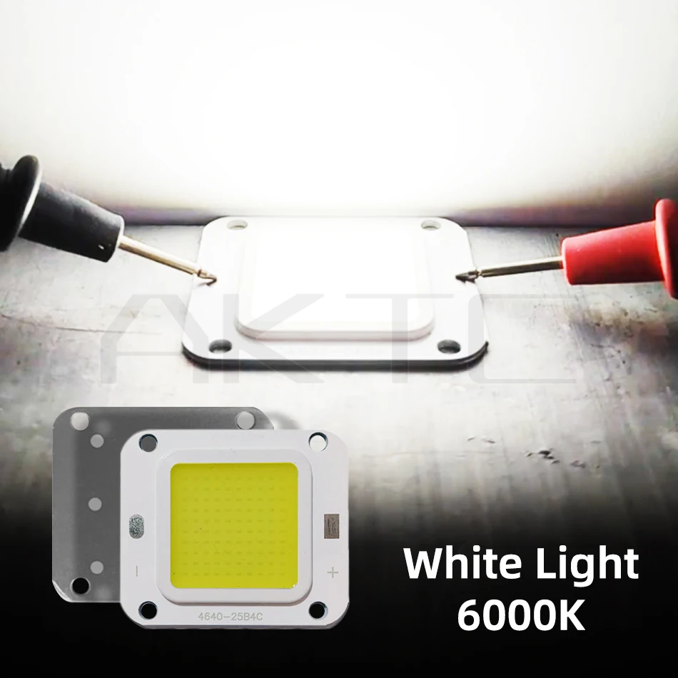 Лампа COB высокой мощности 50 Вт с COB-чипом 12 В постоянного тока батарея в наличии