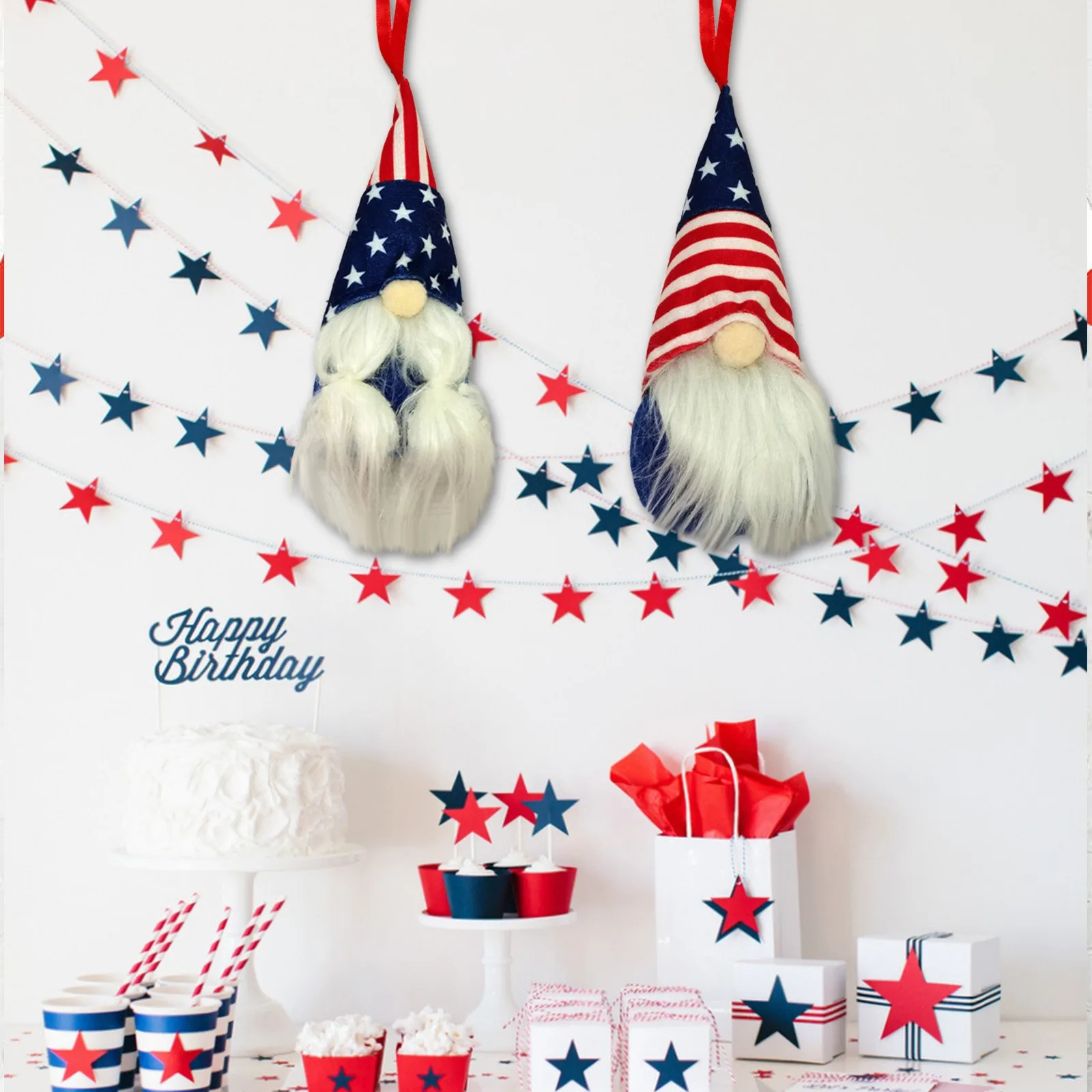 Патриотический гном по случаю Дня независимости карликовый Рождественский