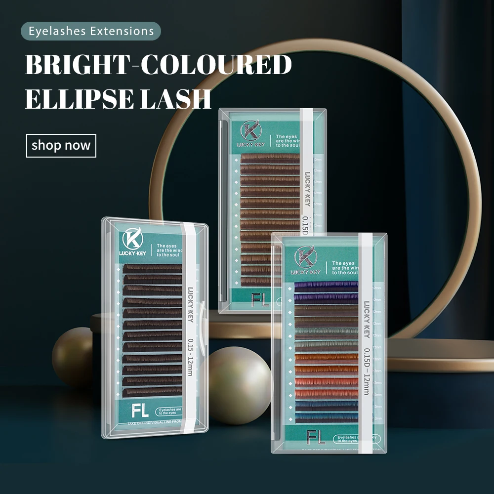 

Цветные Плоские ресницы для наращивания завитые C / D Индивидуальные ресницы для наращивания с длиной 8-15 мм