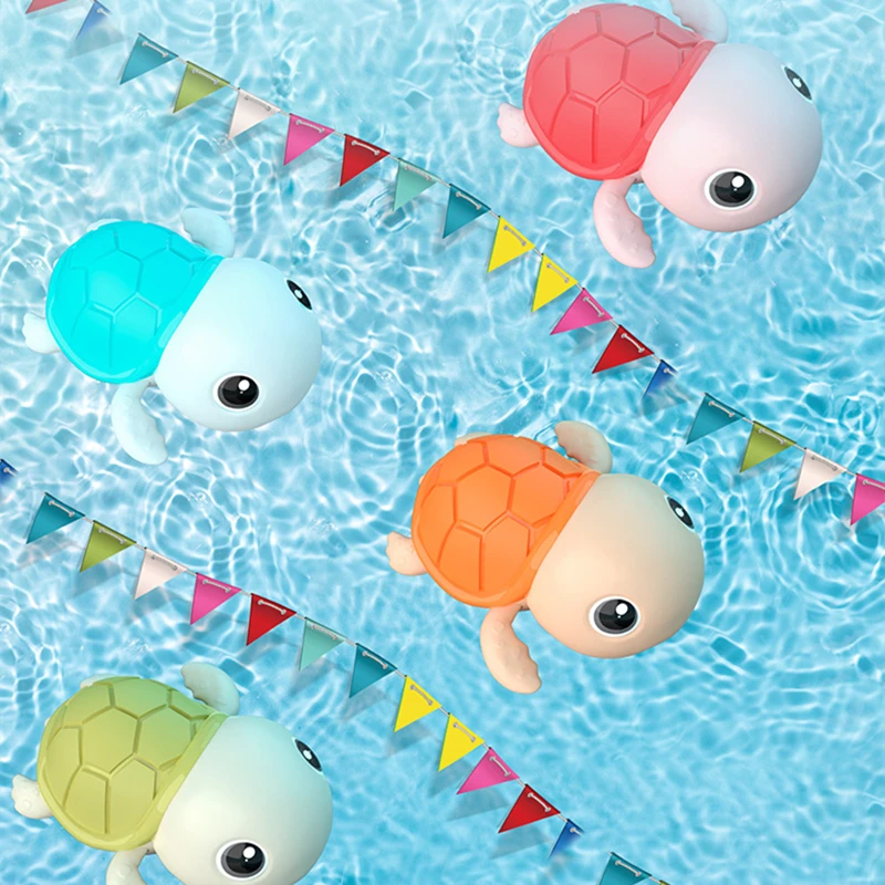

Classic Baby Bath Toys Chain Clockwork Cute Cartoon Animal Turtles Dolphin Children Bathroom Beach Kids Water Playing Toys