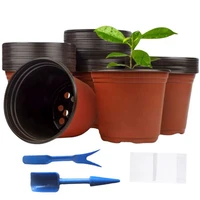 100 pcs 6 5inch plastic plants pots nursery pots with label garden tools