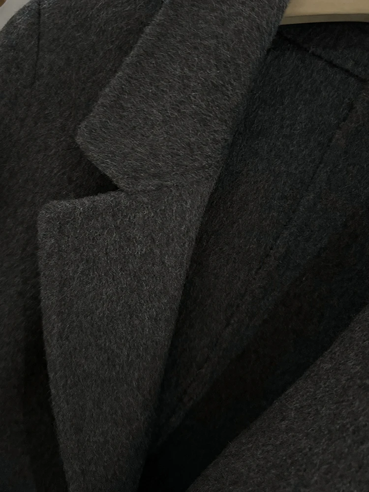 GVUW модные короткие шерстяные пальто с лацканами женские двубортные длинными