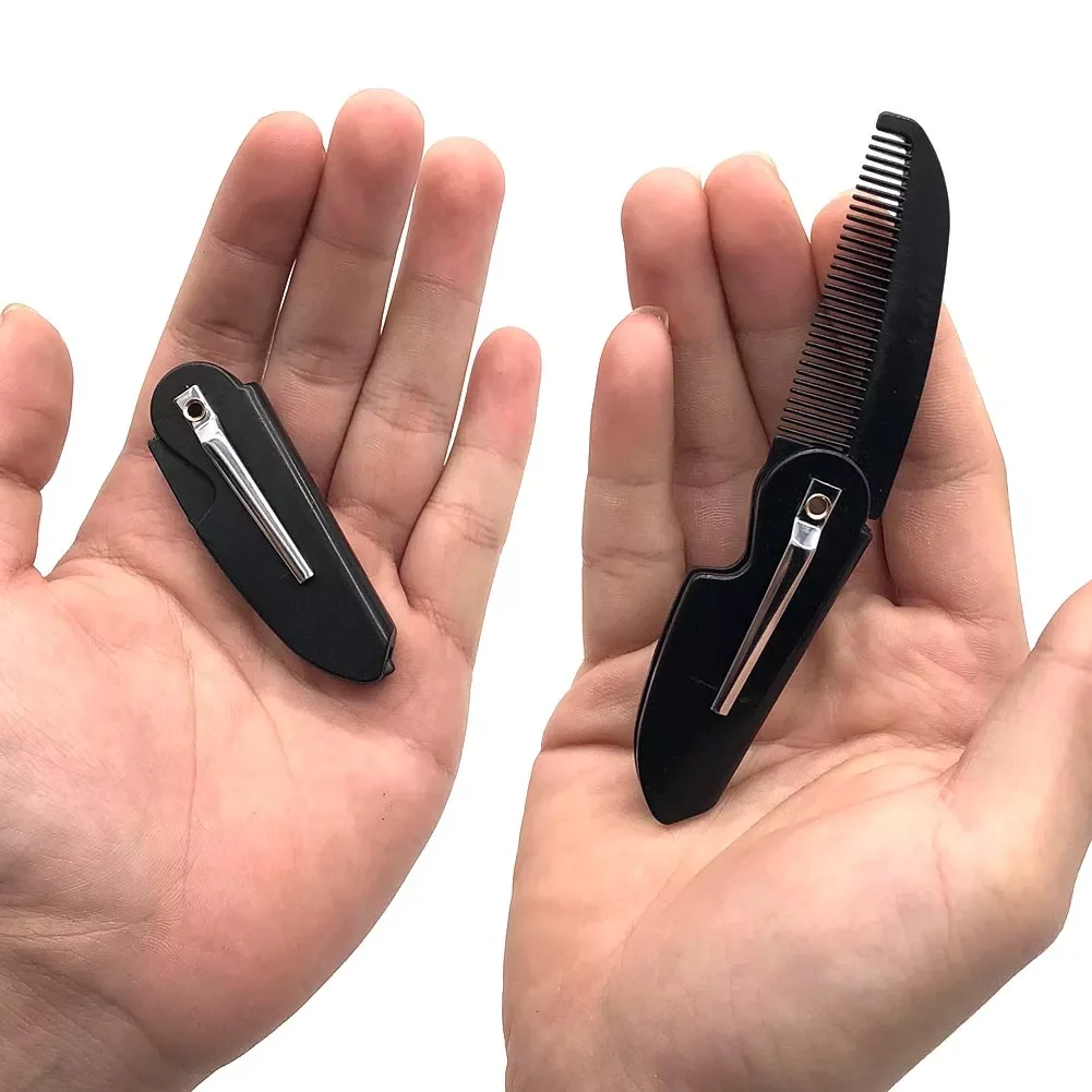 

1PC Man Woman Folding Portable Pocket Clip Beard Moustache Convenient Hair Moustache Styling Beard Comb