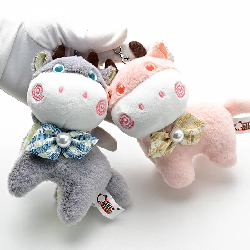 

Милый мультяшный бамбуковый угольный галстук-бабочка корова плюшевая модная подвеска брелок креативная Подвеска для рюкзака Рождественский подарок на день рождения
