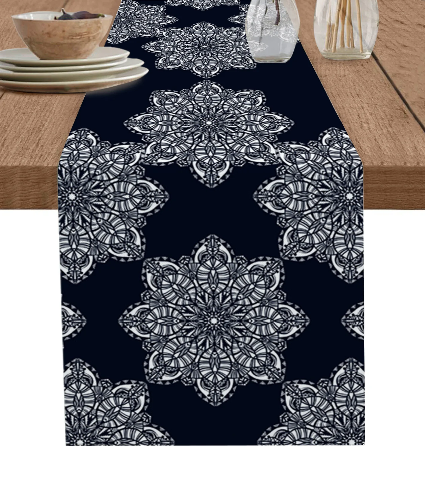 

Mandala Abstract Flower Table Runner Christmas Decoration Tablecloth Wedding Party Decor Table Cover