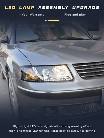 Фара для Volkswagen VW Passat B5 2001-2005, полностью светодиодное крутое освещение DRL, модный указатель поворота, передняя лампа, инструменты, автомобильные аксессуары