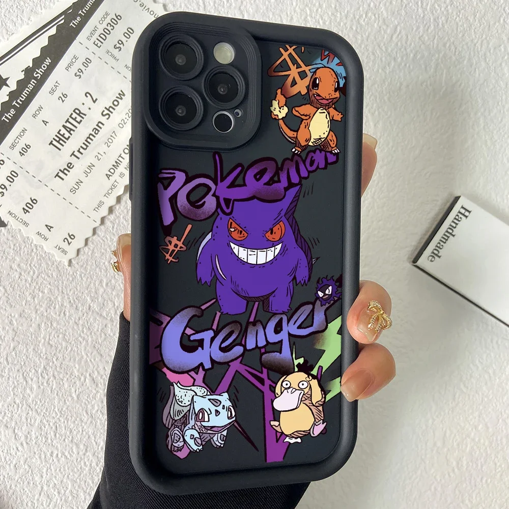 Чехол P-Pikachus для iPhone 16 15 14 Plus 13 12 Mini 11 Pro Max X Xs XR 8 7