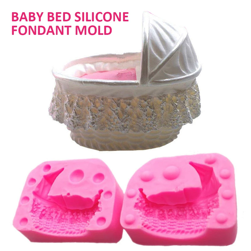 

1 шт. 3D детская кроватка, силиконовая форма для помадки, украшение для шоколадного торта, конфет, изготовление печенья, форма для выпечки, искусственные инструменты