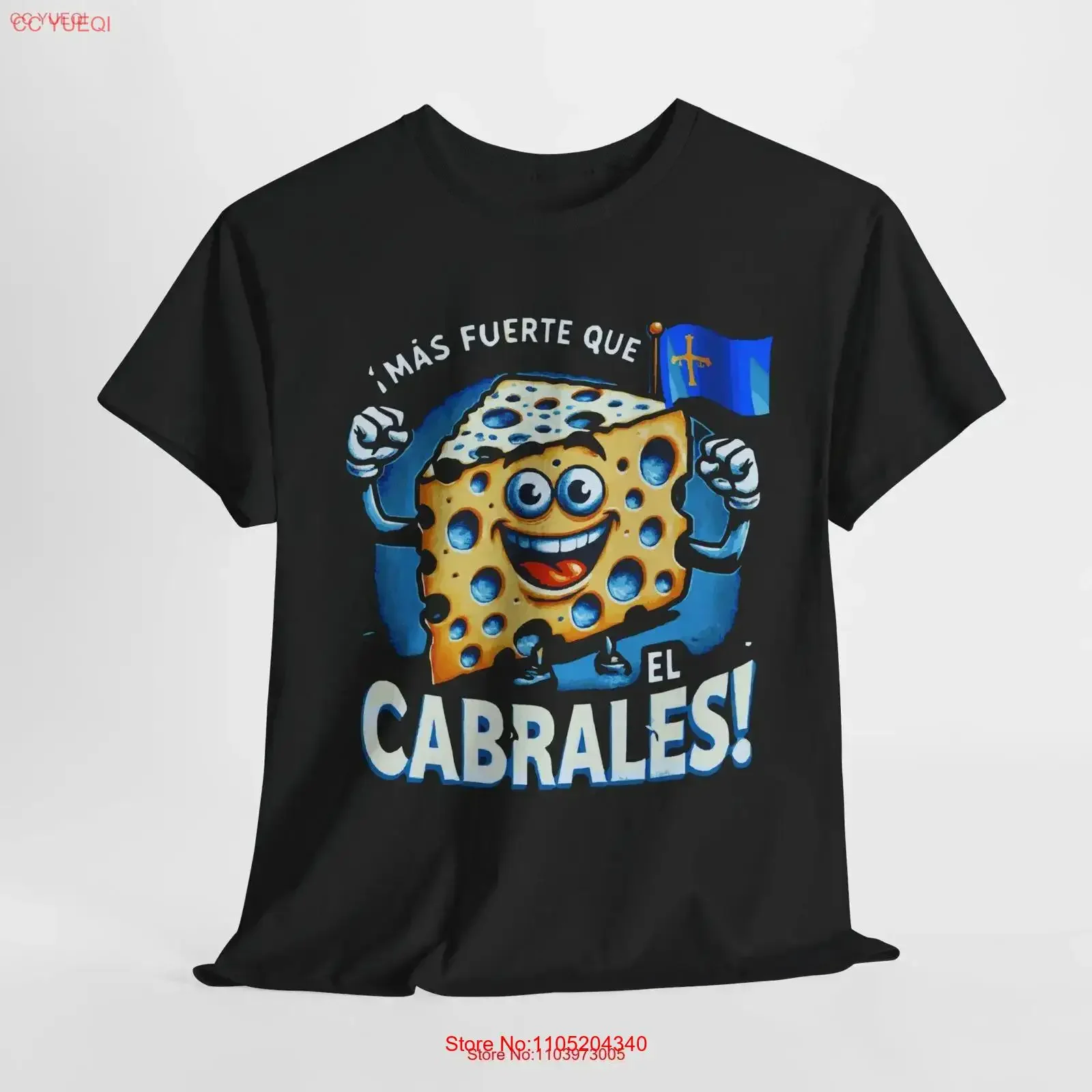 Фото Футболка Cabrales Cheese, винтажный стираный удобный топ для повседневной носки, растянутая стильная дизайнерская одежда унисекс, мягкая мода №1