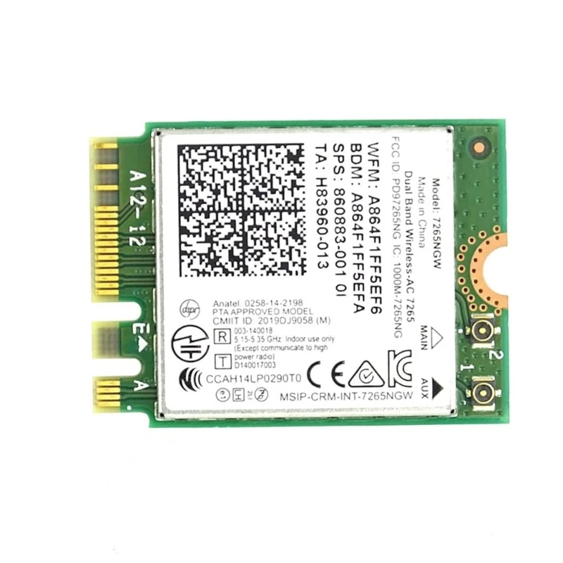 ДляIntel 7265NGW двухдиапазонный беспроводной 7265 1200 Мбит/с Bluetooth-совместимый 4 2 Прямая