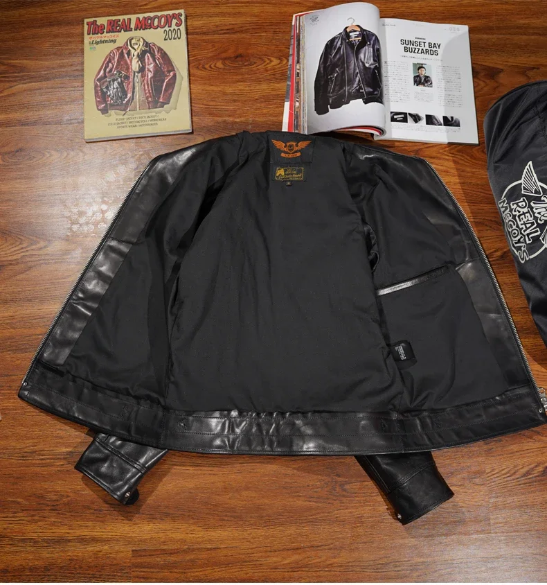 LNY! Оптовая продажа. Мужская роскошная кожаная куртка. Ретро Черное дубленое