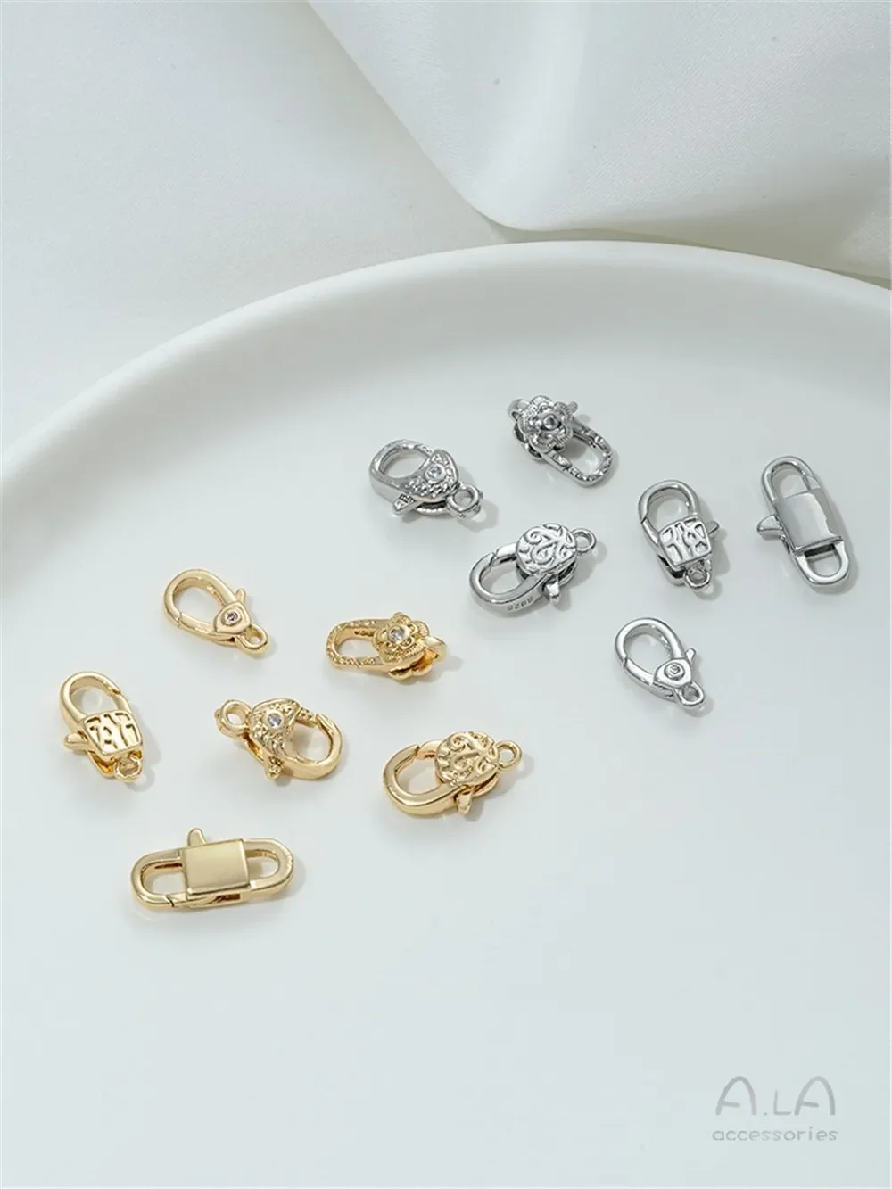 14-каратное золото циркониевая пряжка-лобстер аксессуары весенняя пряжка в форме