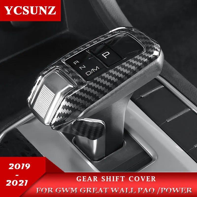 

ABS Carbon Fiber Center Console Gear Shift Gear Lever Cover For GWM Great Wall Pao Great Wall Power 2019 2020 2021 accessories
