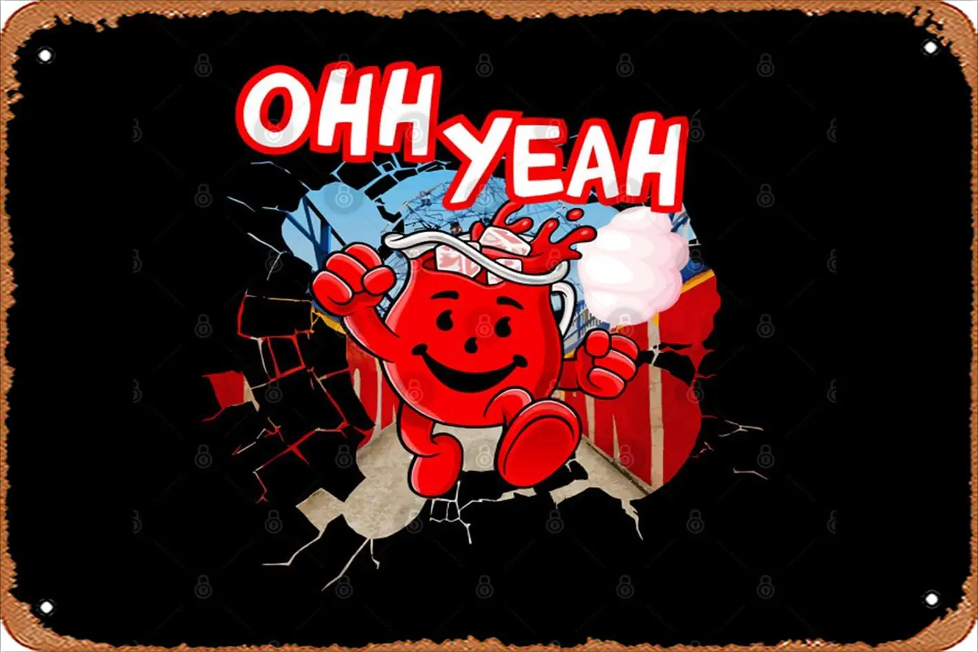 Оригинальные винтажные забавные металлические знаки Ohh Yeah Kool Aid Man мужские хищера