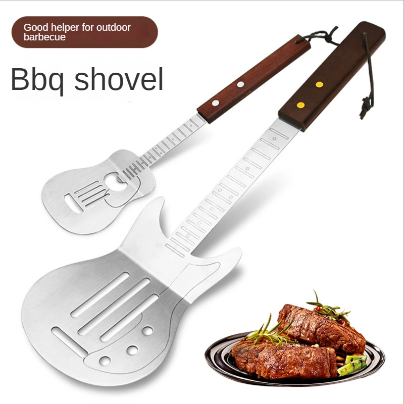 

Guitar-Type Creative Barbecue Spatula, Stainless Steel Barbecue Tools, Steak Spatula, Hollow Frying Spatula, BBQ Tool