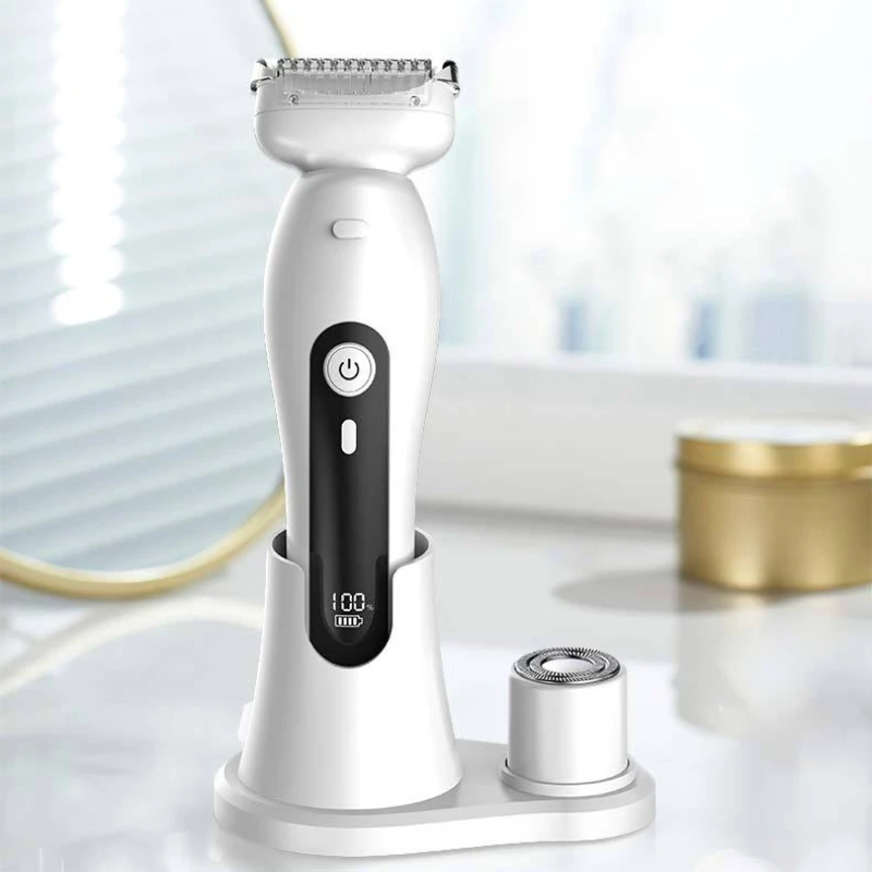 2 In 1 Wet/Dry Electric Shaver for Women with Head Base Replaceable Facial Blade Head Bikini Trimmer Electric Razors Gift New