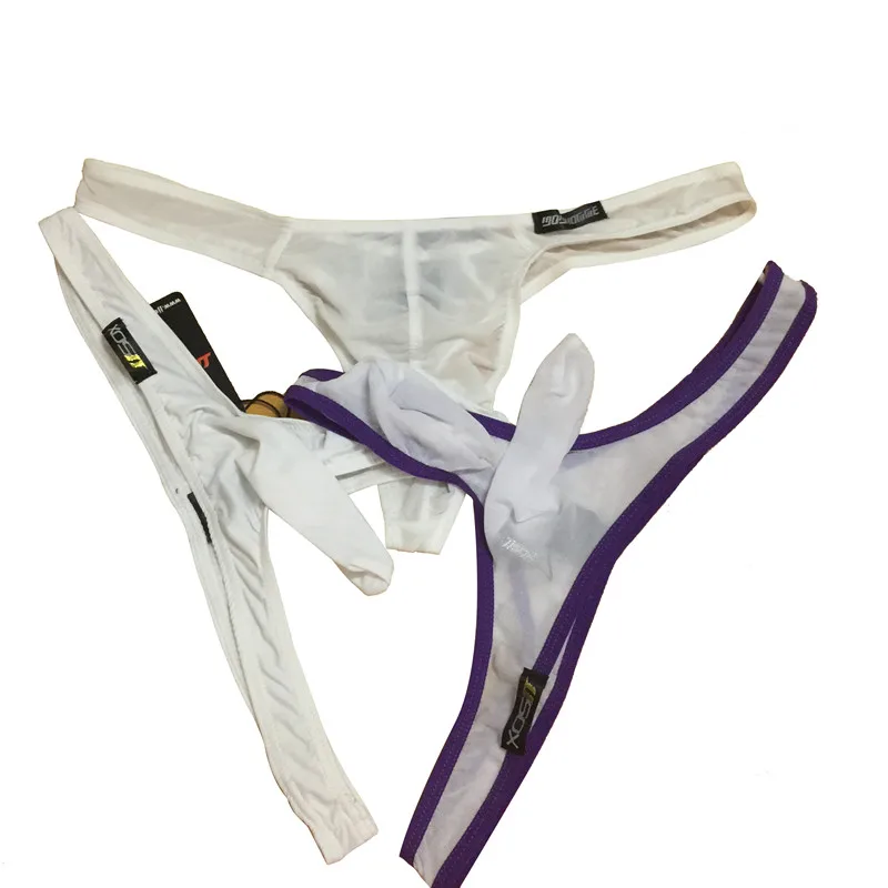 

AIIOU 3 PCS Mens Mesh Thongs and G Strings Sissy Panties Underwear Gay Transparent Penis Elephant Nose Panty Sheath Underwear