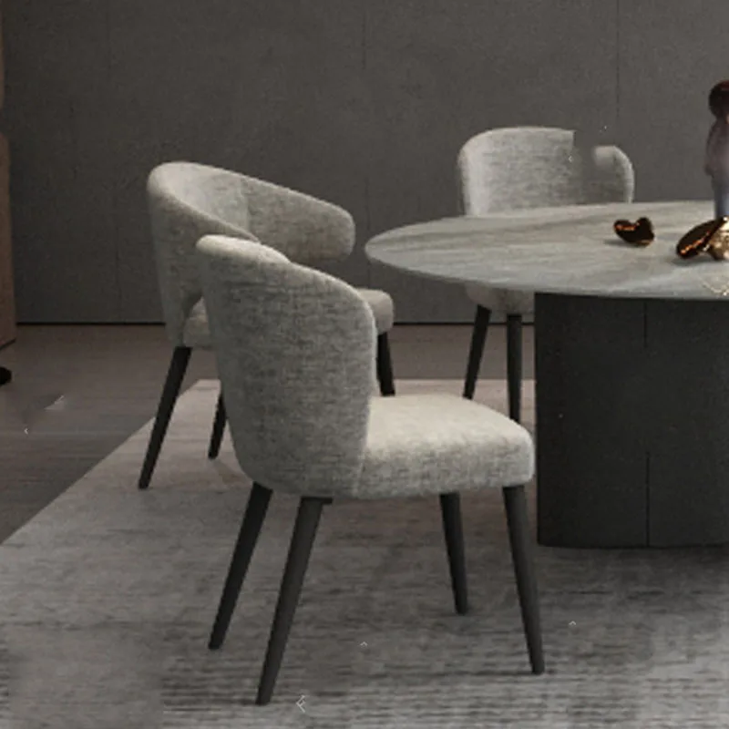 Дешевый обеденный стул с низкой спинкой черные ножки мягкий для спальни