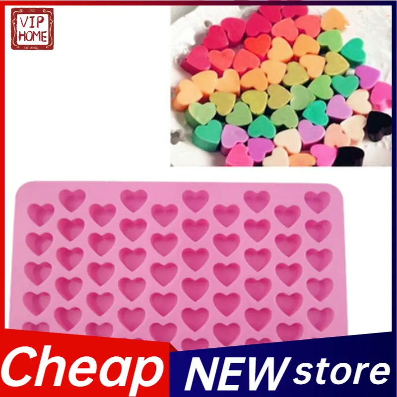 

1 pcs 55 Holes Small Heart Mold Silicone 3D Lovely Cute Heart Fondant Mold Ice Cake Chocolate Craft Cake Decorating Tools