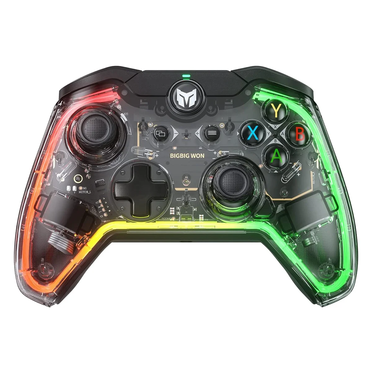 

BIGBIG WON C1 Lite Wired Game Controller with RGB Light, Custom Buttons, Macro, Turbo, Dual Shock Controller for Switch PS4