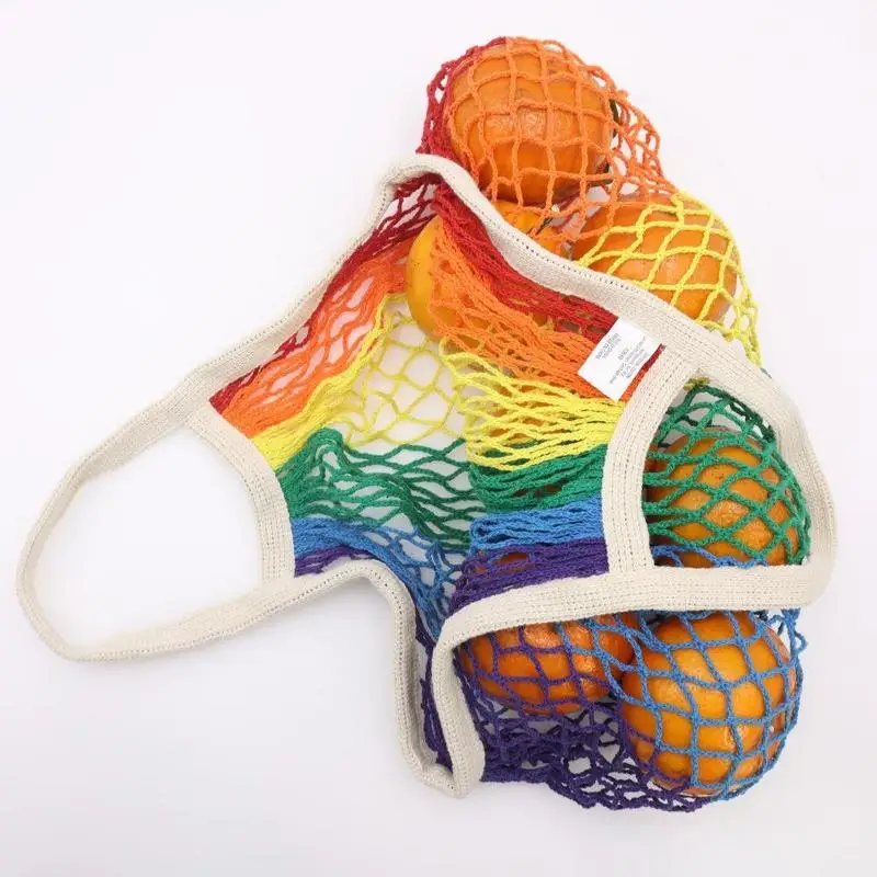 

Cotton Mesh Bag Grocery Bags Reusable Fruit Shopping Bag With High Volume Elasticity Sturdy Vegetable Toy Books Portable Bags