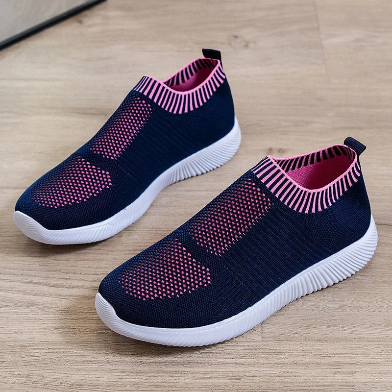

Blue Sports Running Shoes Ladies Shoes Summer Breathable Woven Casual Shoes Slip-on Crawling Shoes Moccasin Shoes Women's Shoes