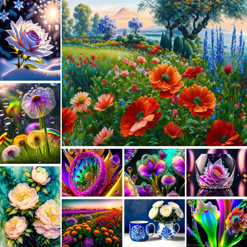 

Цветы, цветы, цветы, искусство бриллиантов, инструменты и аксессуары, Набор для вышивки крестиком, товары для творчества, мамы, дети