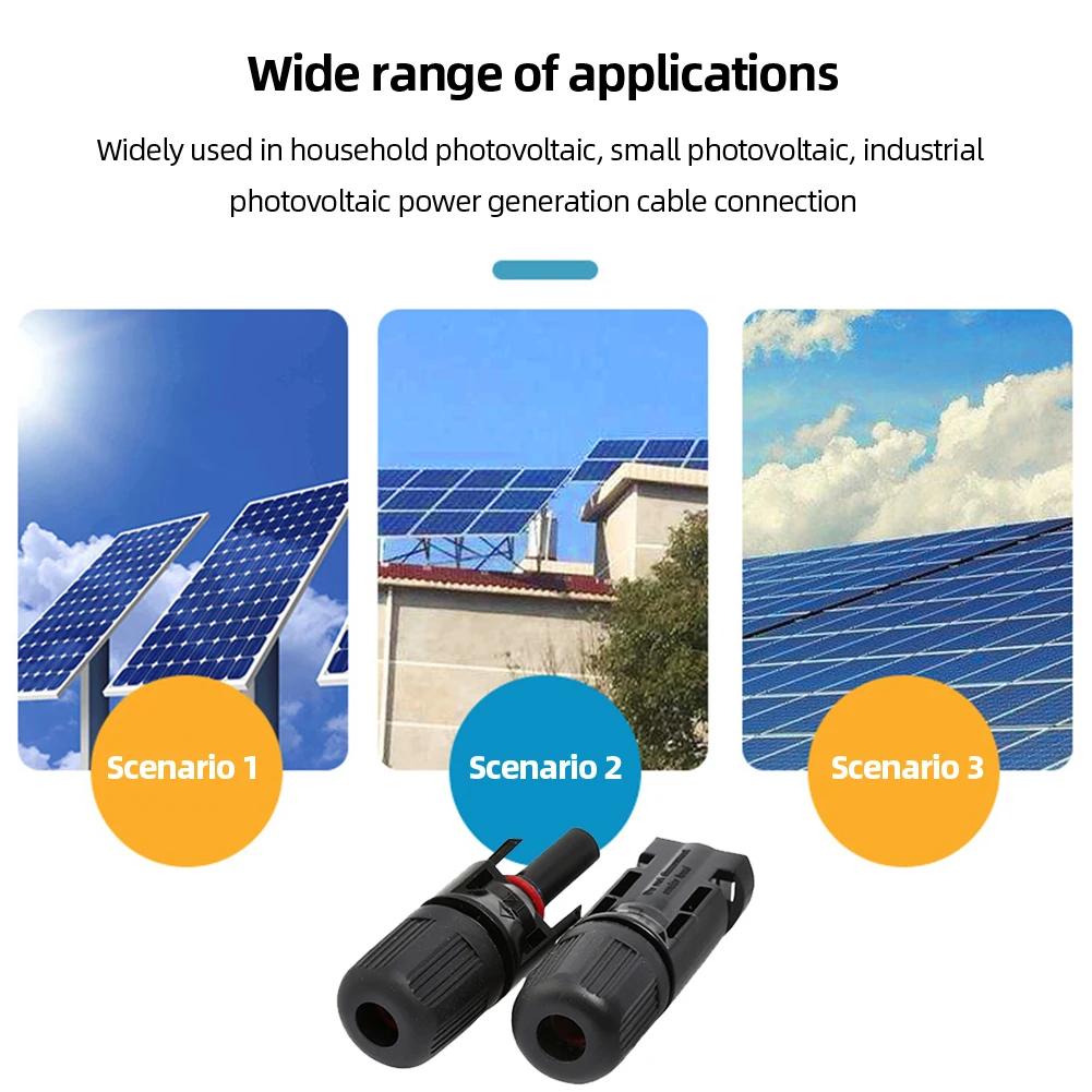 

10 Pairs PV Solar Connectors 30A Male and Female Solar Panel Cable Connector 1000V PV Plug for 2.5/4/6 Mm² Solar Panel PV Cable