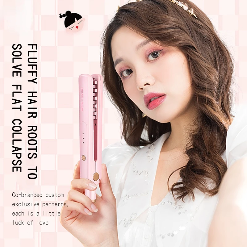 Negative Ion Comb Artifact Xiaomang Girl Joint Curling Iron Home Hair Straight Splint Gift-giving Girl Mini Hair Straightener