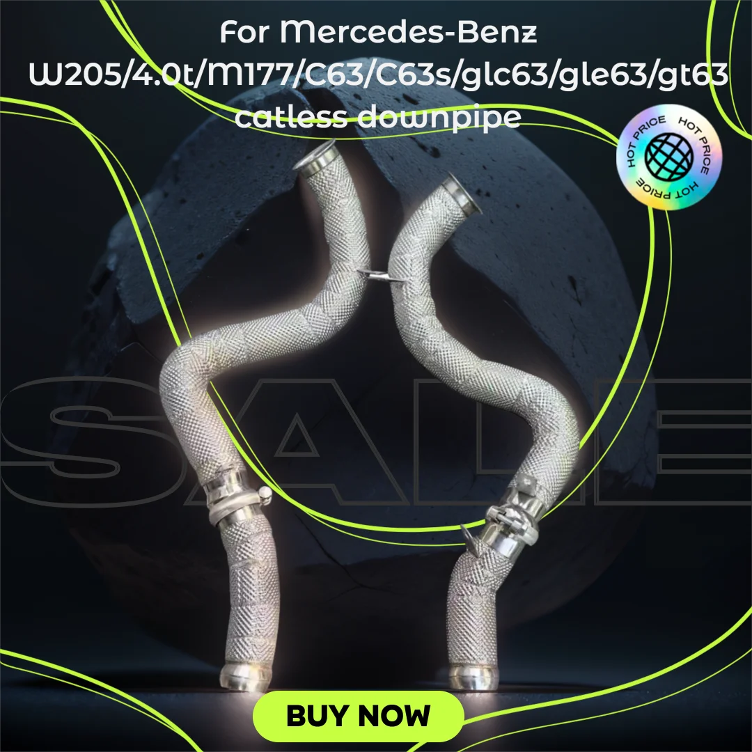 Фото Для Mercedes-Benz W205/4.0t безшатовая водосточная труба M177/C63/C63s/glc63/gle63/gt63 неблокированный каталитический преобразователь №1