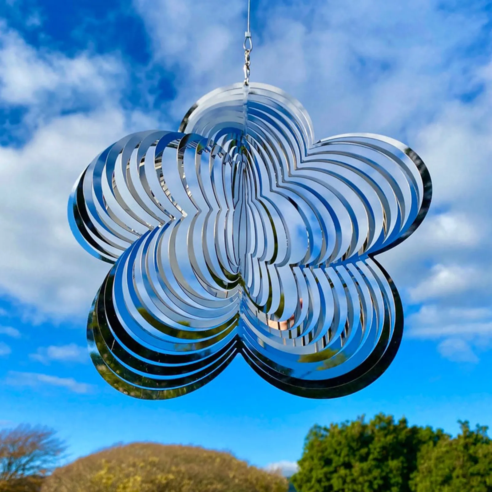 3D вращающаяся ветровая подвеска-колокольчик струящийся светильник эффект