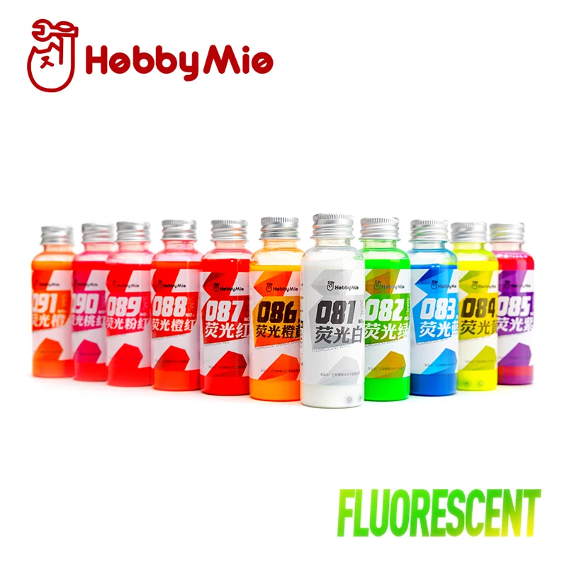 

HOBBY MIO Fluorescent Color Series Pre Diluted Spray Paint 081-091 50ML Pre Mixed Paint Oil Based Pigment Model Hobby Oil Colour