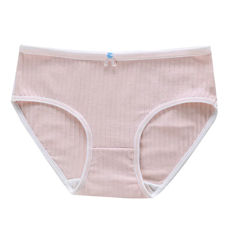 

2023 Spring New Pink Women Cotton Underwear Girls Middle Waist Student Briefs Breathable And Comfortable