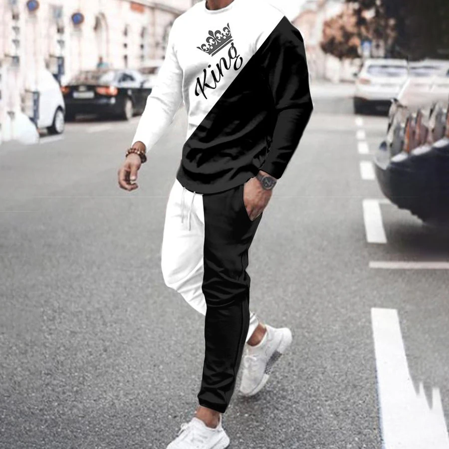 

3d Print Autumn Tracksuit Men's Casual Sports Suit Long Sleeve Tshirt Pants Pullover Sweatshirt Fashion Sportswear Men's Clother