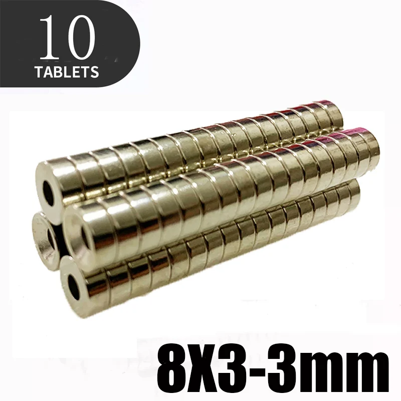 

Супер мощные неодимовые магниты 8x3-3мм, 10x3-3мм, 12x3-3мм