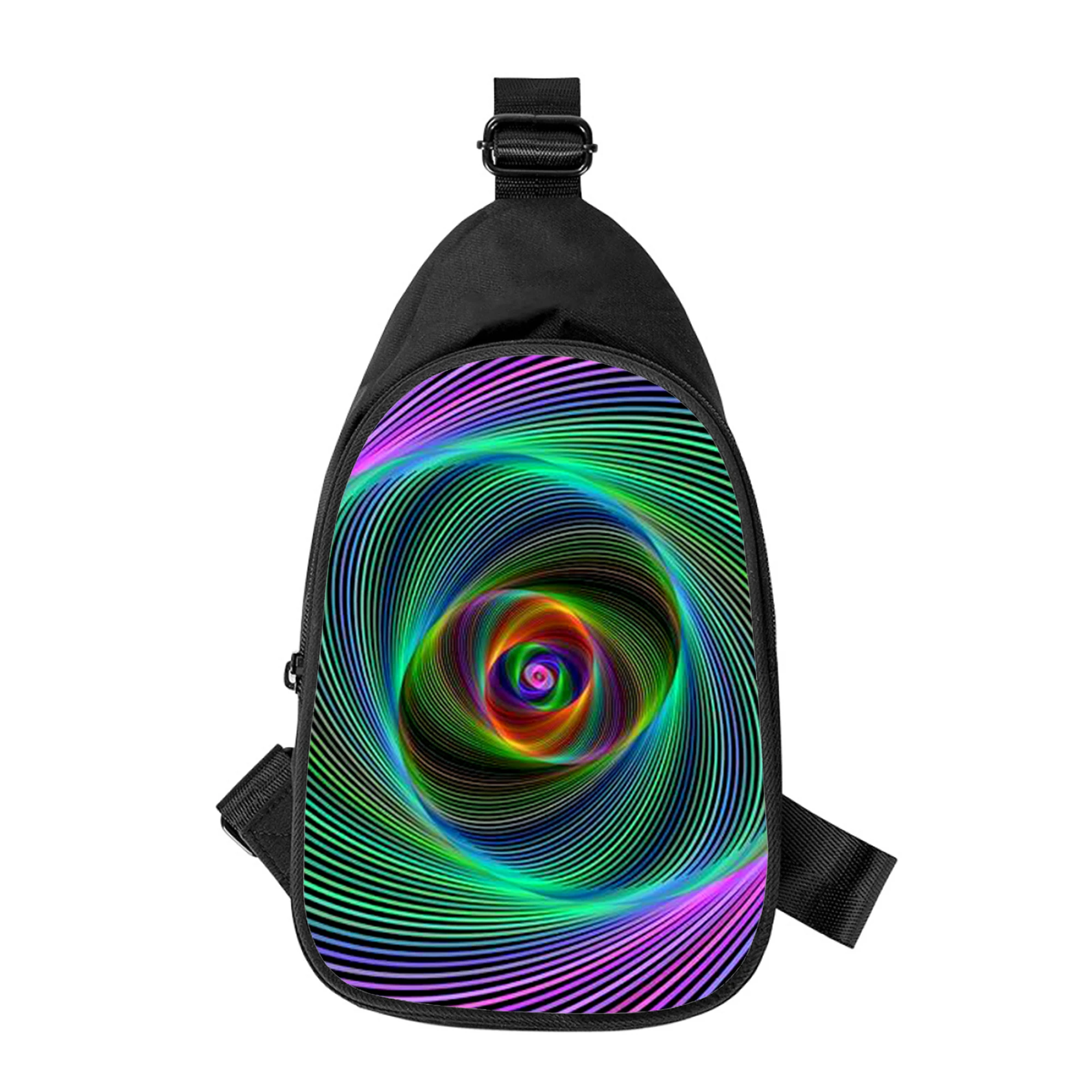 fashion Art rainbow 3D Print New Men Cross Chest Bag Diagonally Women Shoulder Bag Husband School Waist Pack Male chest pack