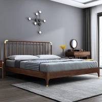 private custom nordic style muebles 1 8 meters walnut king bed modern minimalist master bedroom light luxury furniture