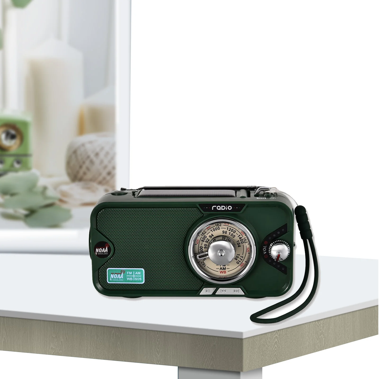 

Emergency Weather Radio Portable Noaa Radio Power Bank With Solar Charging Hand Crank Radio Rechargeable Radio Torch Stereo For