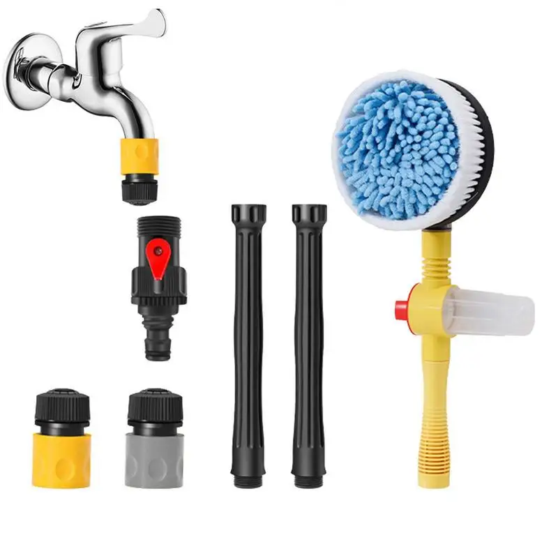 

Multifunctional Car Cleaning Brush Tool Microfiber Wash Retractable Long Handle Water Flow Detector Foam Bottle Cleaning